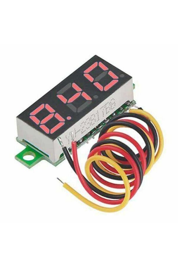 Dijital Mini Voltmetre Dc 0v-100v Gerilim - Voltaj Ölçer 3 Kablo - 1
