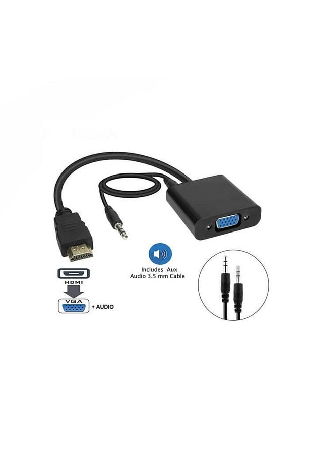 Hdmı To Vga Ses Kablo Çevirici Ps3 Pc Notebook Projeksiyon Uyumlu Sesli Adaptör - 6