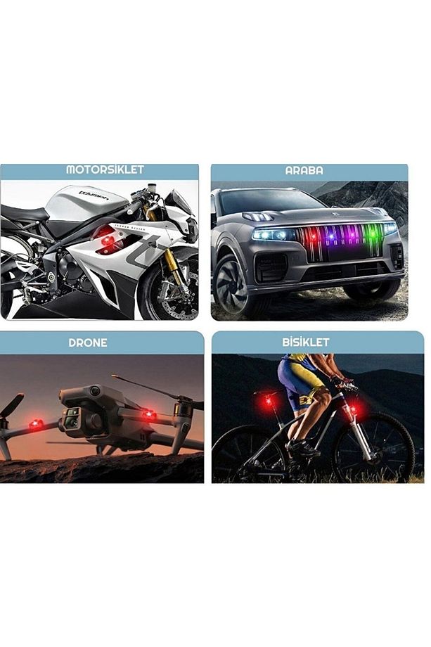 Mini Led Çakar 7 Renkli Şarjlı Yapışkanlı Model Yeni Seri - 4