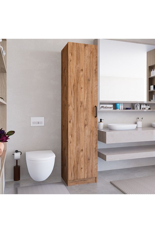 Yaman Atlantik Çam Tek Kapaklı 4 Raflı Çok Amaçlı Mutfak Kiler Ve Banyo Dolabı - 3