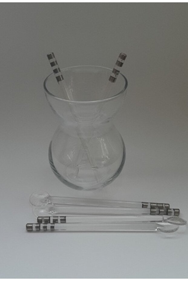 Gilded Glass Teaspoon 6 Pieces of 6 Glass Spoons Teaspoons Silver Color