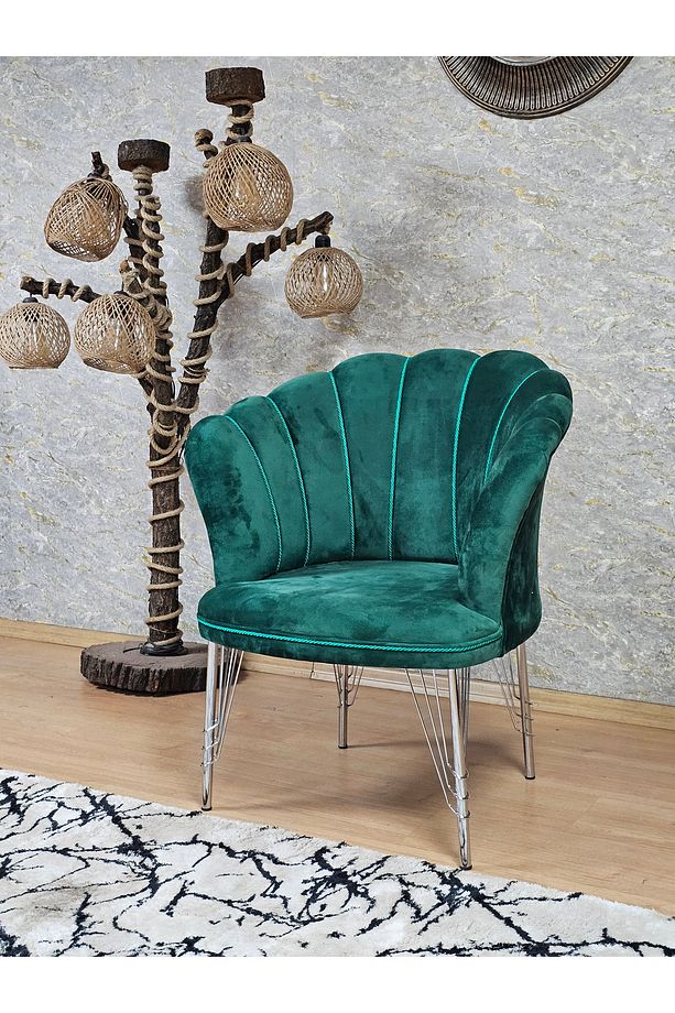 Tekli Krom Kaplama Tel Ayak Papatya Çay Seti Koltuk Tekli Berjer , Balkon, Salon, Ofis, Cafe Koltuk - 4