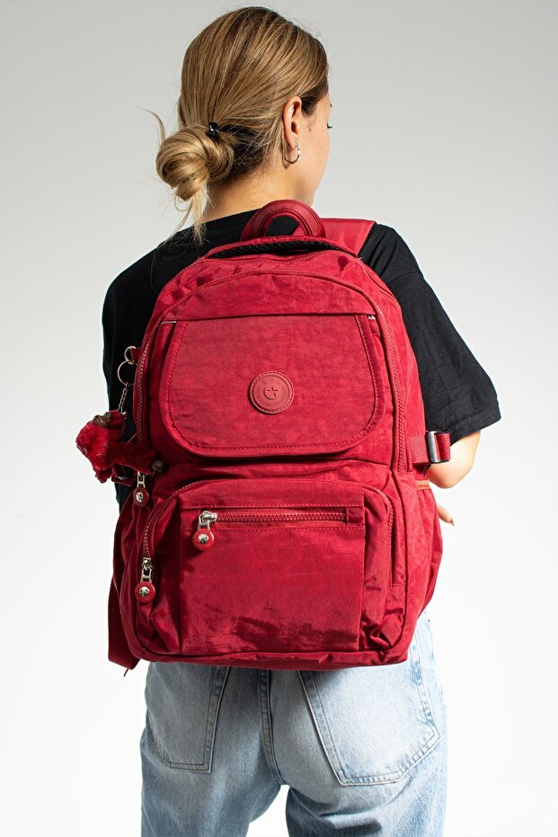 حقيبة مدرسية ميجا كبيرة الحجم ومتعددة الأقسام - حقيبة ظهر (مع قرد) - 6