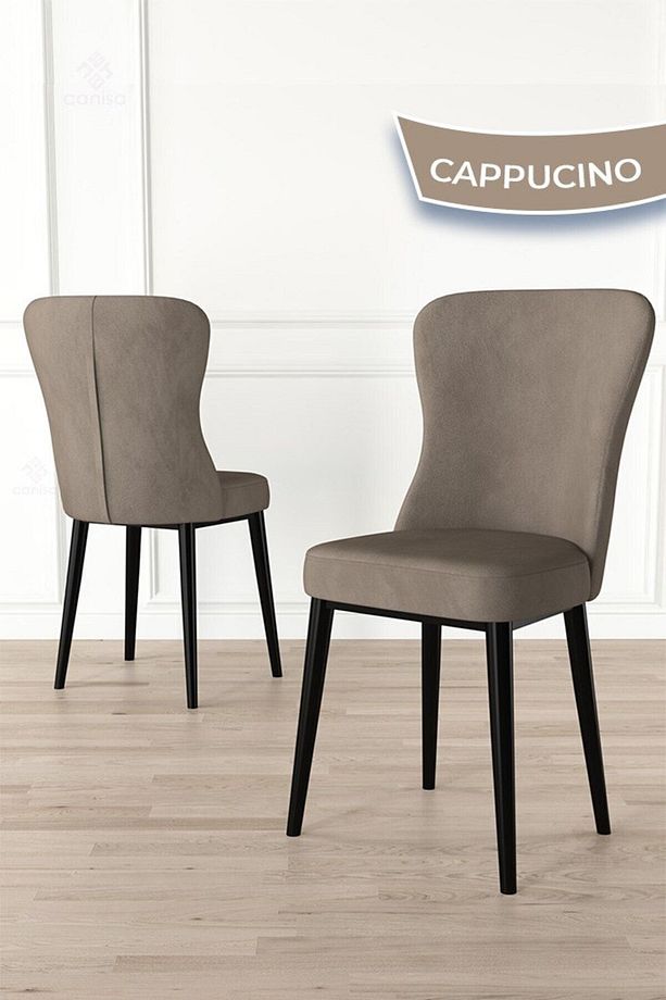 Due Serisi 80x132 Açılabilir Siyah Mermer Desen Mutfak Masası Takımı Ve 4 Cappucino Sandalye - 5