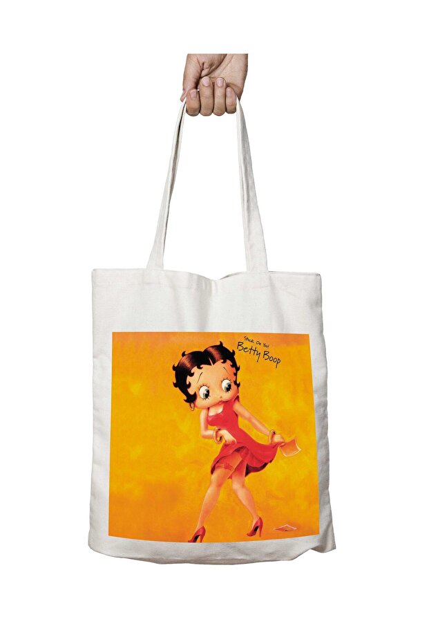 حقيبة نسائية قابلة للغسل من Betty Boop باللون الأحمر مع طباعة دائمة على الجانبين