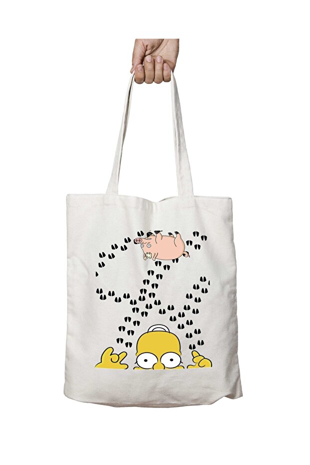 The Simpsons Pig - حقيبة دائمة مطبوعة قابلة للغسل