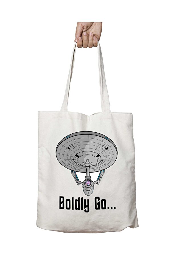 حقيبة Star Trek Enterprise - Boldly Go قابلة للغسل، مطبوعة على الجانبين