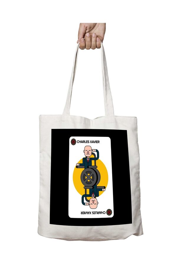 X Men Charles Xavier PlaYing Card - Two Sided Washable Printed Bag