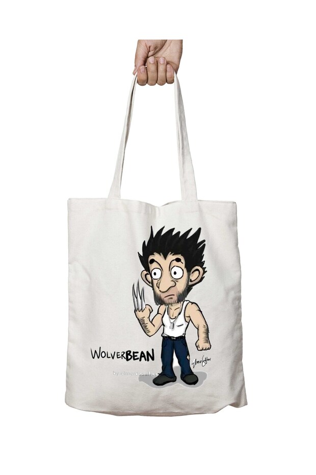Mr. Bean Wolverbean - Two Sided Permanent Printed Washable Bag