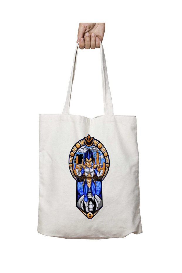 Prince Vegeta Dragon Ball Z Two-Sided Permanent Printed Washable School Beach Shoulder Tote Bag