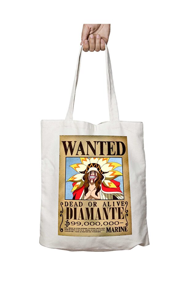 Wanted Diamante Anime Two-Sided Permanent Printed Washable School Beach Shoulder Tote Bag