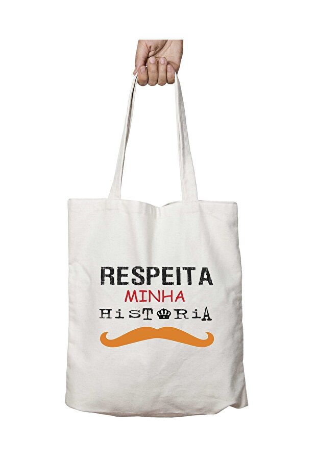 Respeita Minha História Double-Sided Permanent Printed Washable Bag
