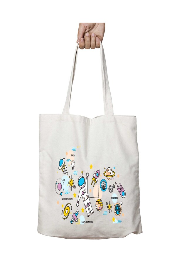 Space Astronaut TechnologY Patterned - Washable, Permanent Shoulder Tote Bag