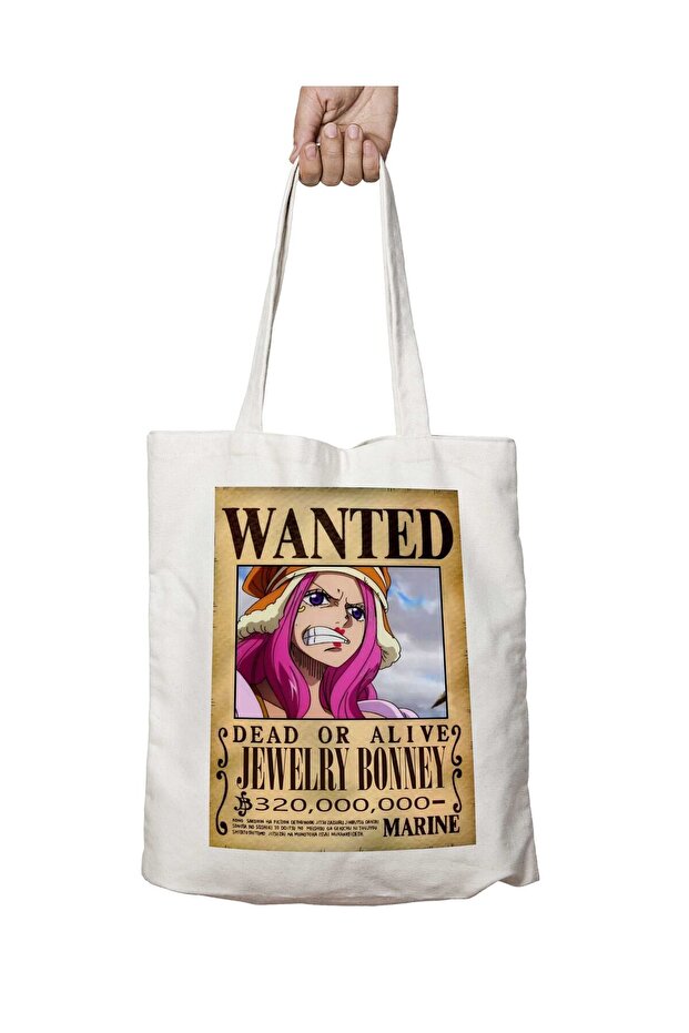 Wanted Jewelry Bonney a Anime Two-Sided Permanent Printed Washable School Beach Shoulder Tote Bag