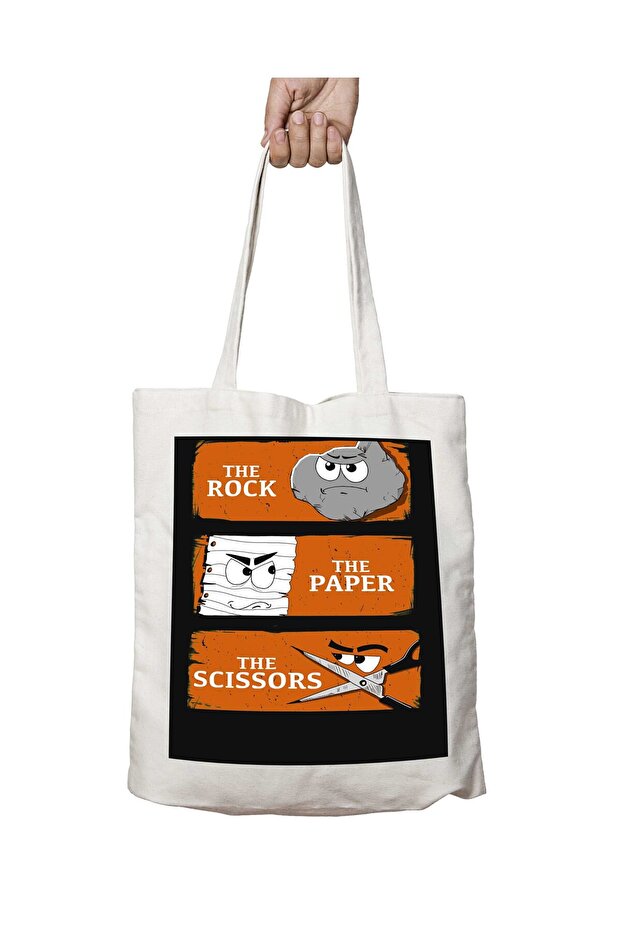 The Rock the Paper the Scissors Two-Sided Permanent Printed Washable Bag