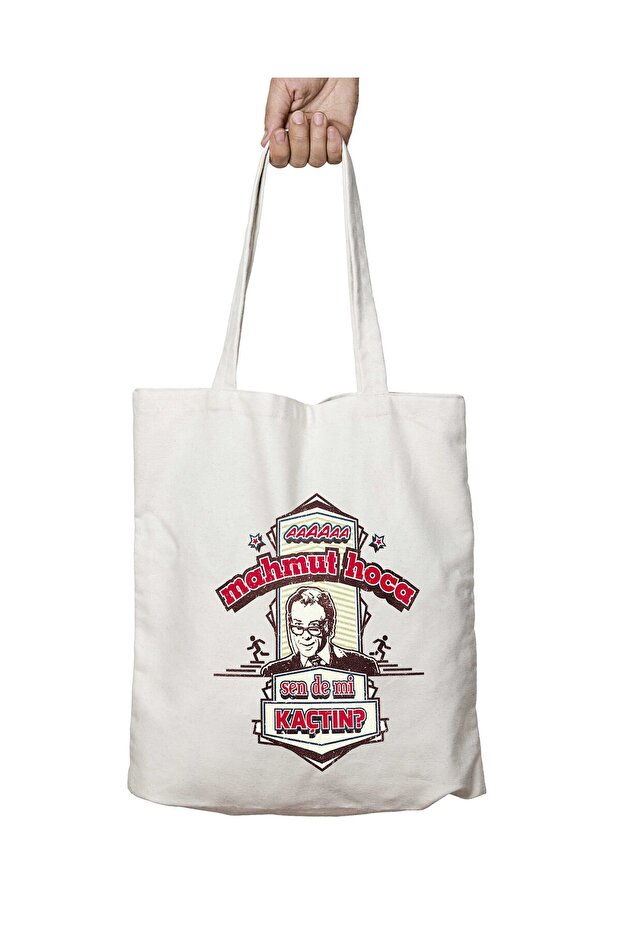 Mahmut Hoca Sen De Mi Kaçtın Two-Sided Permanent Printed Washable Bag