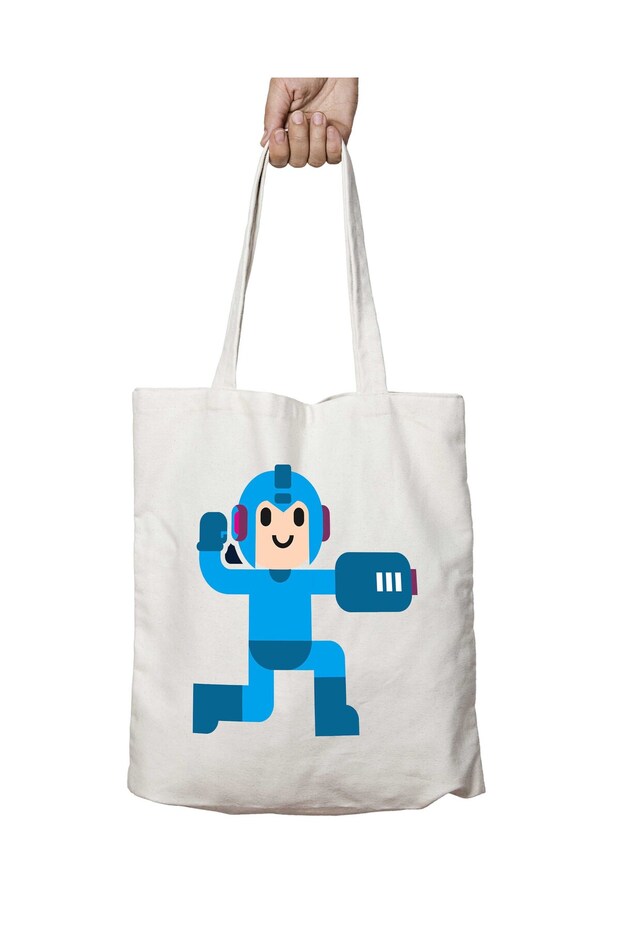 Megaman Simple Artwork - حقيبة دائمة قابلة للغسل على الجانبين