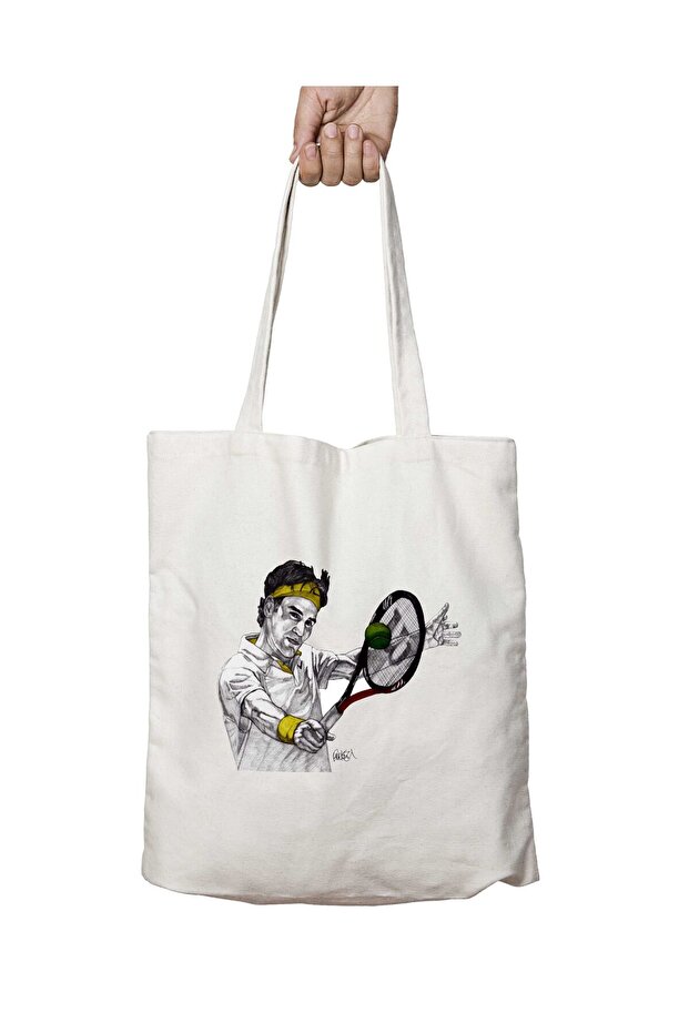Roger Federer Tennis Two-Sided Permanent Printed Washable Bag