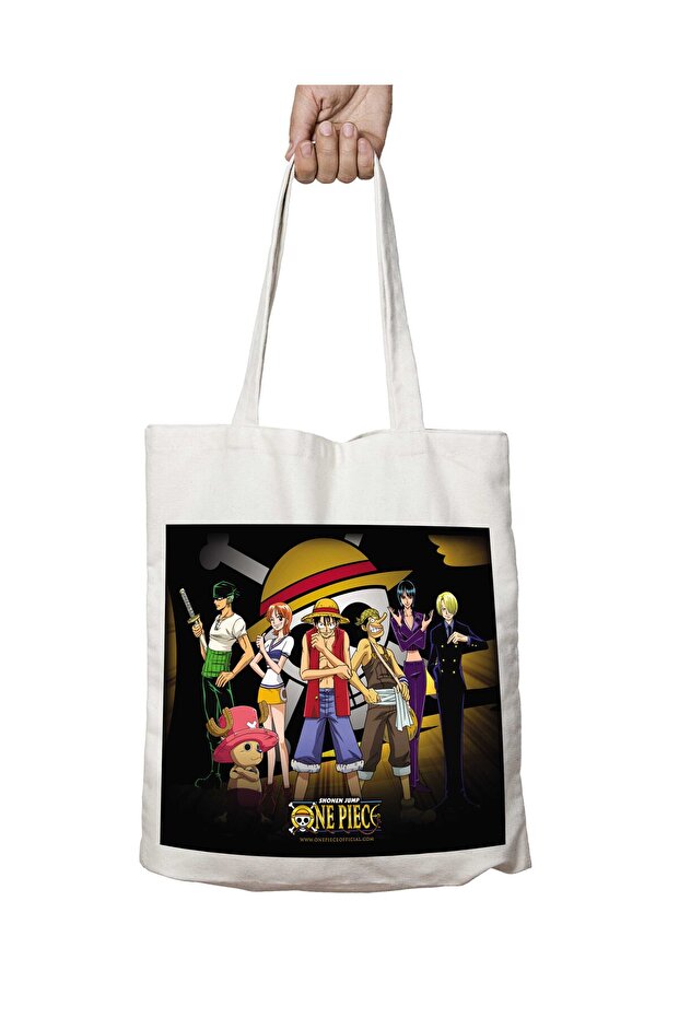 One Piece Shonen Jump Anime Two-Sided Permanent Printed Washable School Beach Shoulder Tote Bag