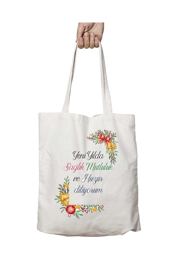 Health, Happiness and Peace in the New Year, Two Sides Permanent Printed Washable Bag