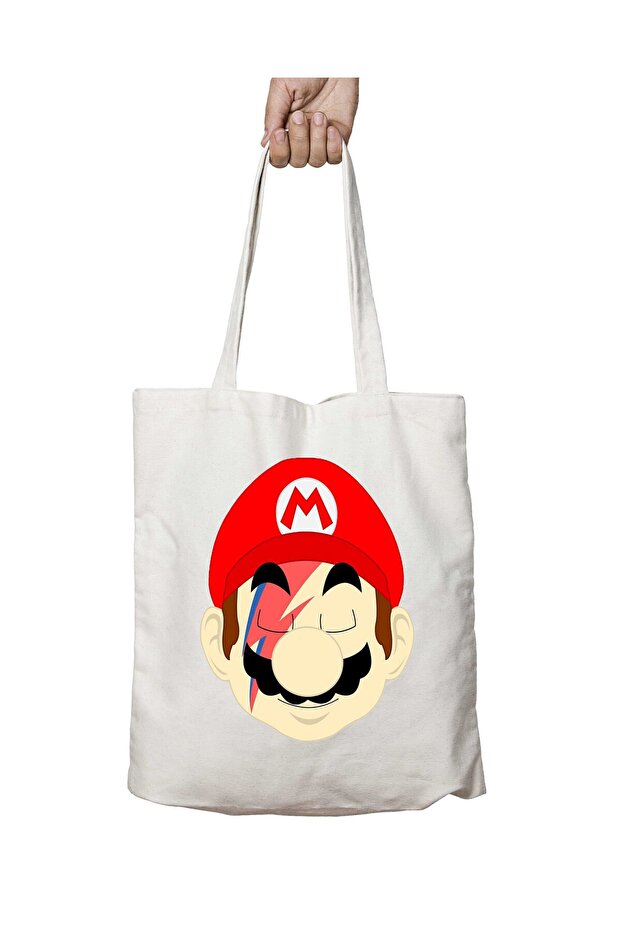 Mario Bowie Power Star Man Two-Sided Permanent Printed Washable Bag