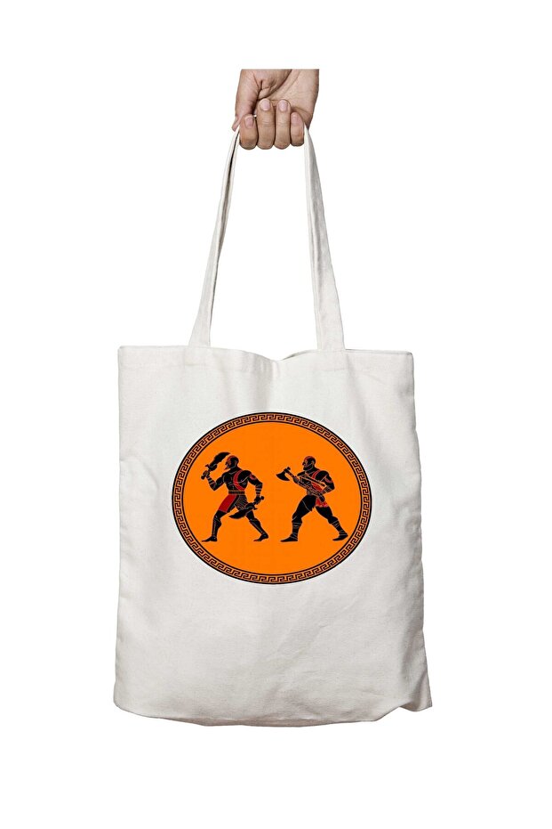 The Past and Future, Kratos Two-Sided Permanent Printed Washable School Beach Shoulder Tote Bag