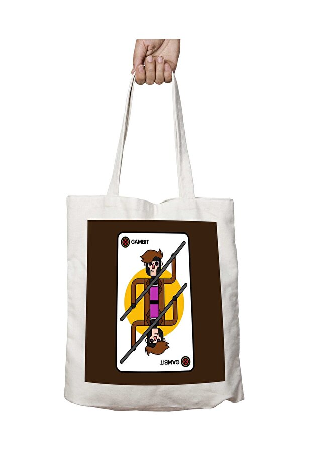 X Men Gambit PlaYing card - Two Sides Permanent Printed, Washable Shoulder Tote Bag