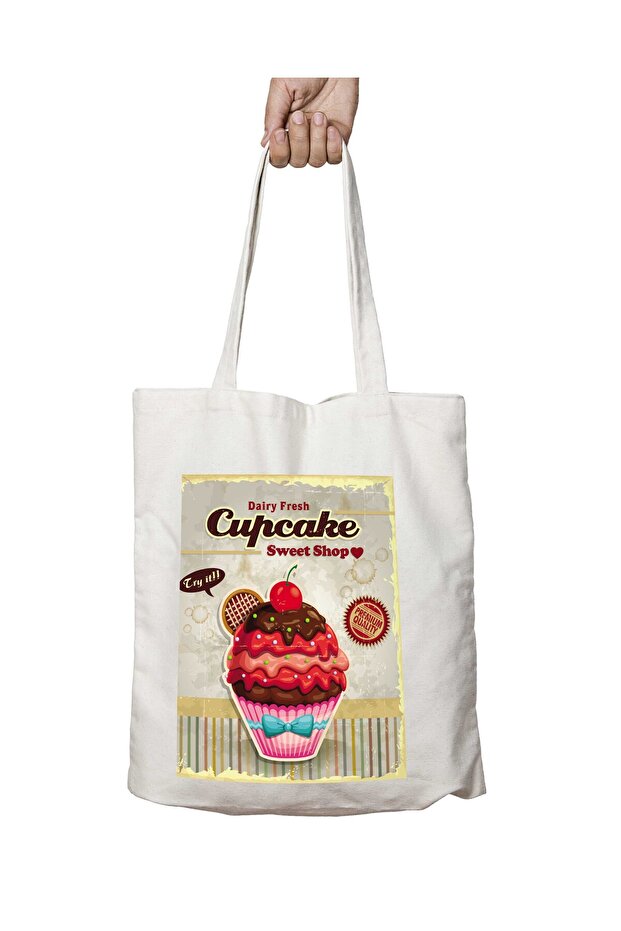 Cupcake Sweet Shop Cake Two-Sided Permanent Printed Washable Bag