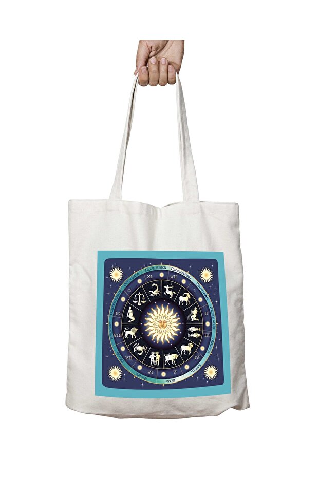 Astrology Zodiac Signs Icon Two-Sided Permanent Printed Washable Bag