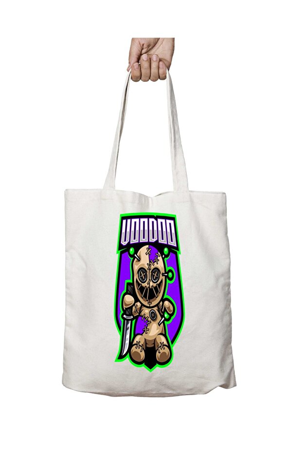 Voodoo II - Washable Permanent Printed School and Beach Shoulder Tote Bag