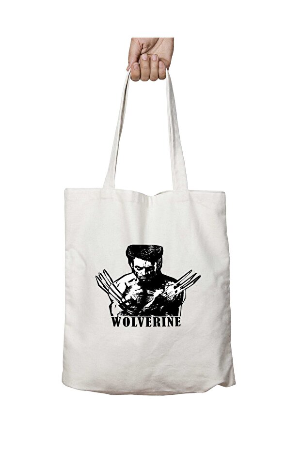 Wolverine Claws Two-Sided Permanent Printed Washable School Beach Shoulder Tote Bag