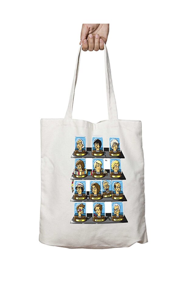 Regenerations of the Doctor Futurama Doctor Who Two-Sided Permanent Printed Washable Bag