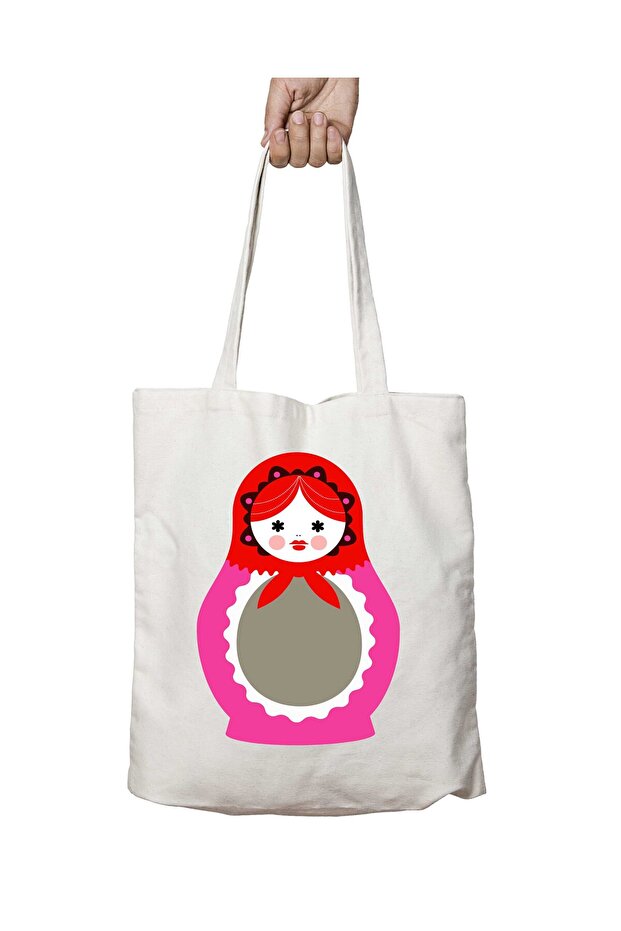 Matryoshka (V4) Washable School Beach Shoulder Tote Bag with Permanent Print on Both Sides