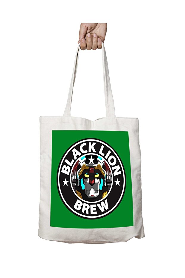 Voltron Black Lion Brew Coffee - حقيبة كتف قابلة للغسل ومطبوعة على الجانبين