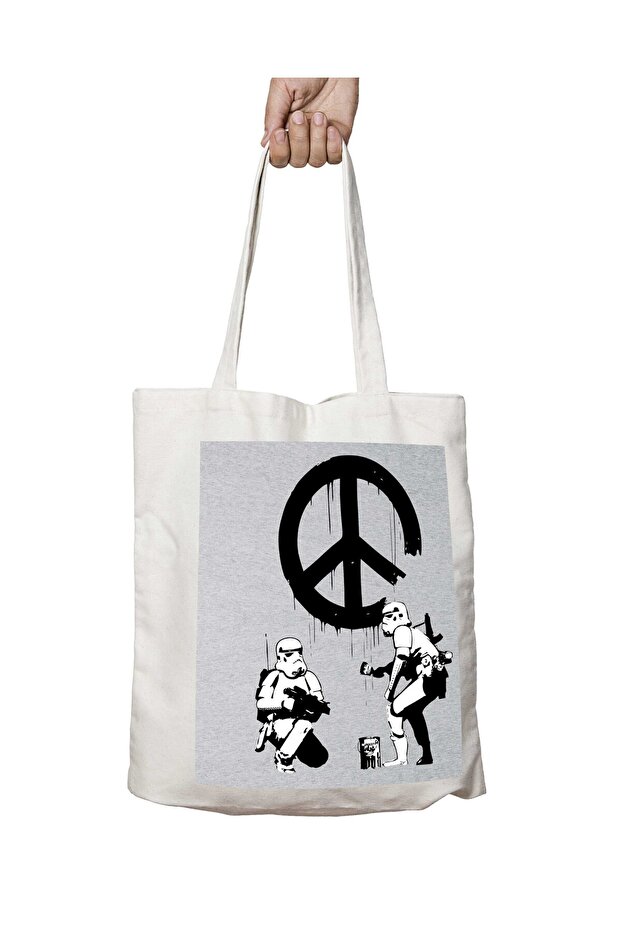 حقيبة كتف مدرسية للشاطئ من Star Wars Stormtrooper Banksy مطبوعة على الجانبين وقابلة للغسل