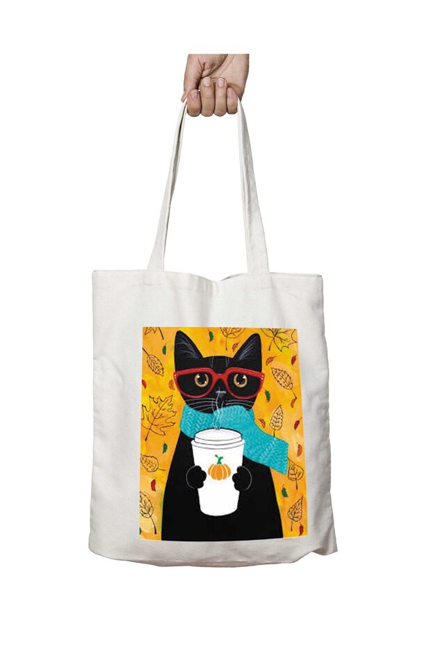 Brown cat - Two Sides Permanent Printed Washable Bag