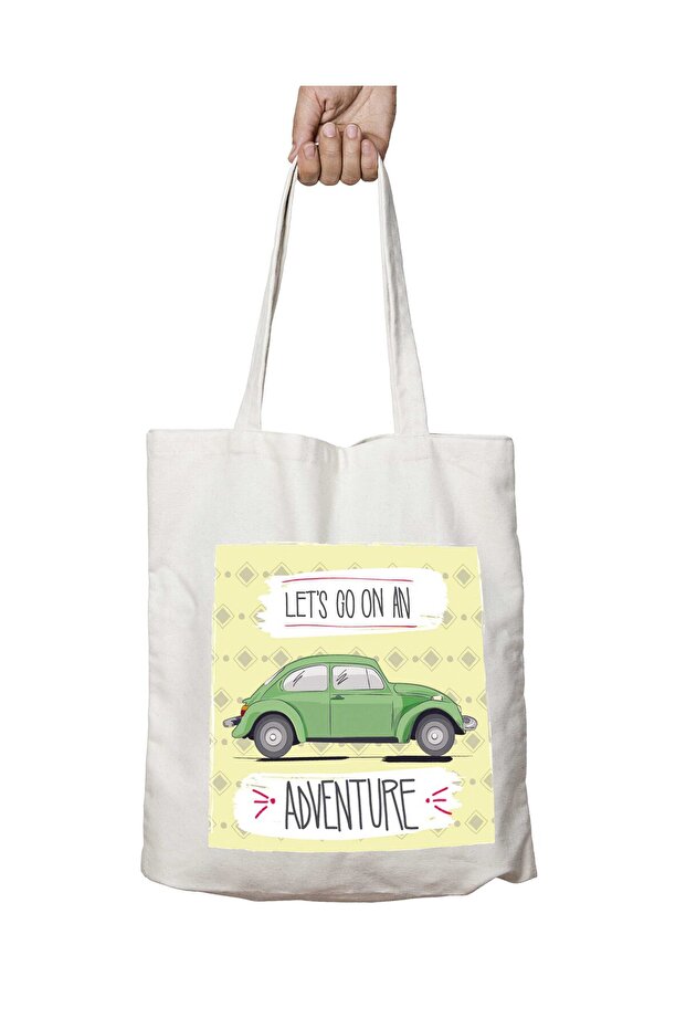 Let's Go on an Adventure Wosvos Noltalji Two-Sided Permanent Printed Washable Bag
