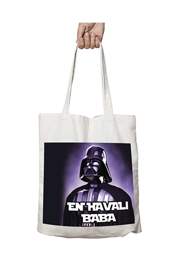 The Coolest Dad Star Wars Two-Sided Permanent Printed Washable School Beach Shoulder Tote Bag