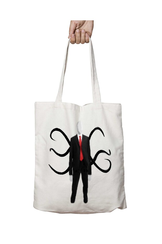 حقيبة Slender Man مطبوعة قابلة للغسل - صورة PNG ثابتة على الجانبين