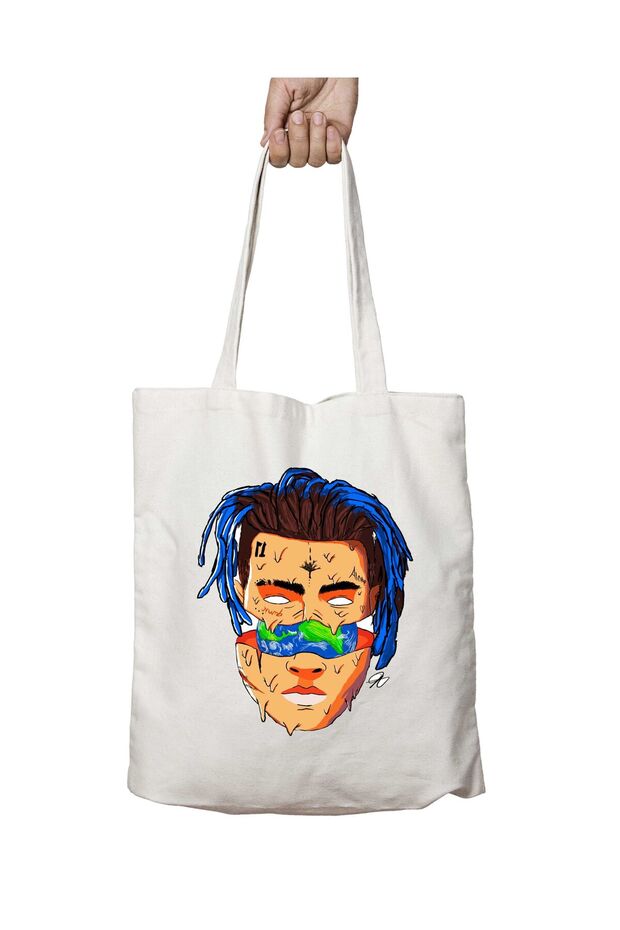 Xxxtentacion 4 Two-Sided Permanent Printed Washable School Beach Shoulder Tote Bag