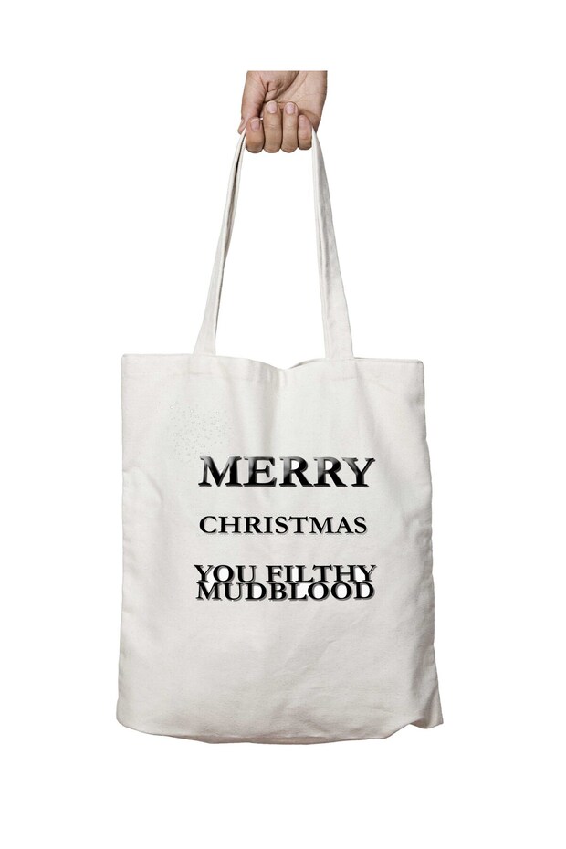 Merry Christmas Filthy Mudblood - حقيبة قابلة للغسل بطباعة دائمة على الجانبين
