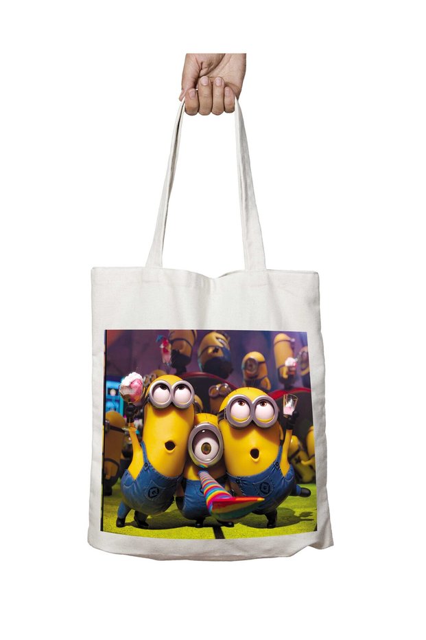 Minion Minions Despicable Me Two Sides Permanent Printed Washable School Beach Shoulder Tote Bag