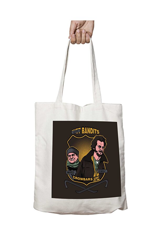 StickY Bandits Home Alone - Two Sides Permanent Printed Washable Shoulder Tote Bag