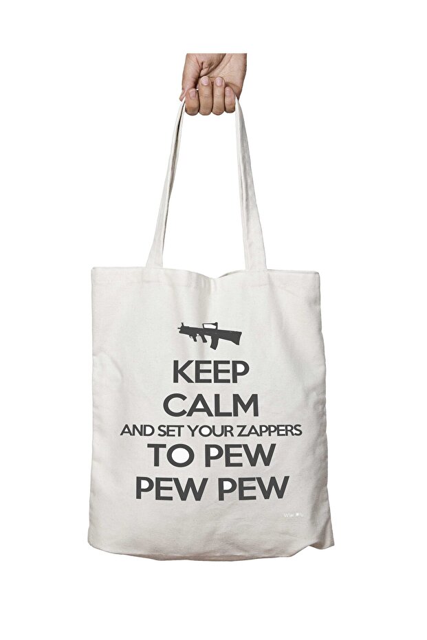 Starkid Keep Calm and Set Your Zappers to Pew Pew Pew Iki Permanent Printed Washable Bag on Both Sides
