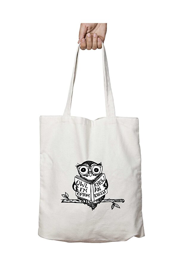 حقيبة دائمة قابلة للغسل بنمط بومة البصريات على الجانبين - 1