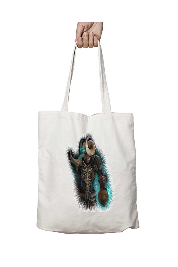 Necromancer - Spike Bones Two-Sided Permanent Printed Washable School Beach Shoulder Tote Bag