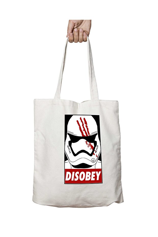 Star Wars Finn Disobey Helmet Two-Sided Permanent Printed Washable School Beach Shoulder Tote Bag