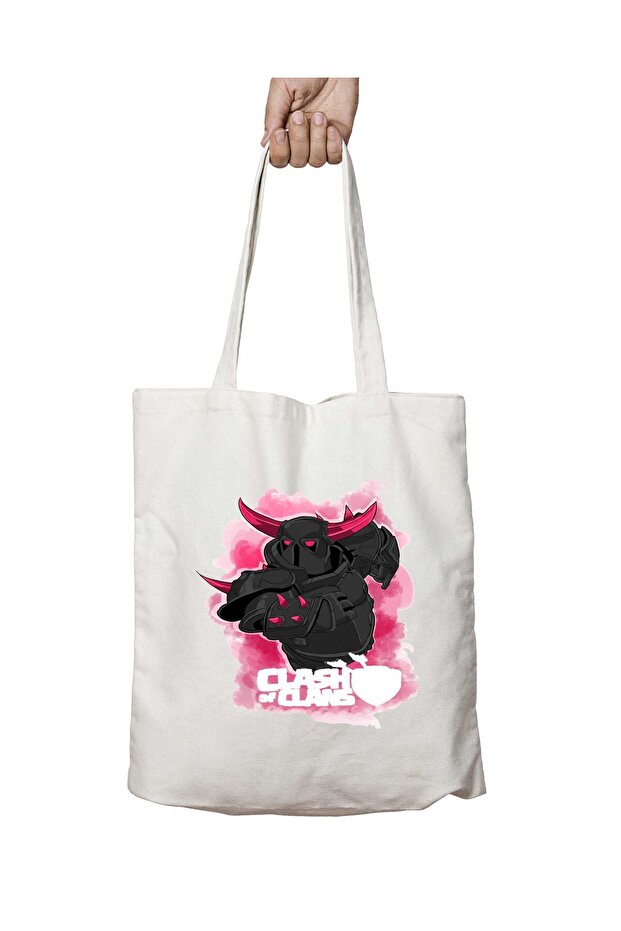 Pekka Clash of Clans Two Sides Permanent Printed Washable School Beach Shoulder Tote Bag
