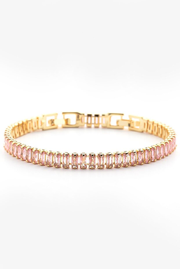 Women's VIP Waterway Anti-Tarnish 5mm Pink Baguette Bracelet