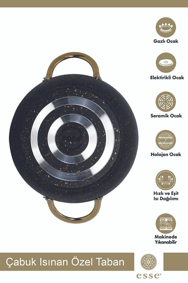 Bkmdizayncom Granite Gold 6 Parça Güveç Set 16-18-20 Cm - 7